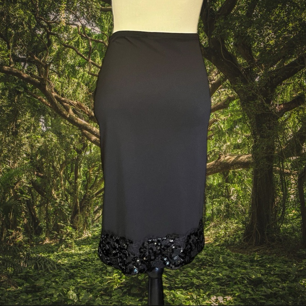 Vintage Sky Black Lace Sequin Skirt